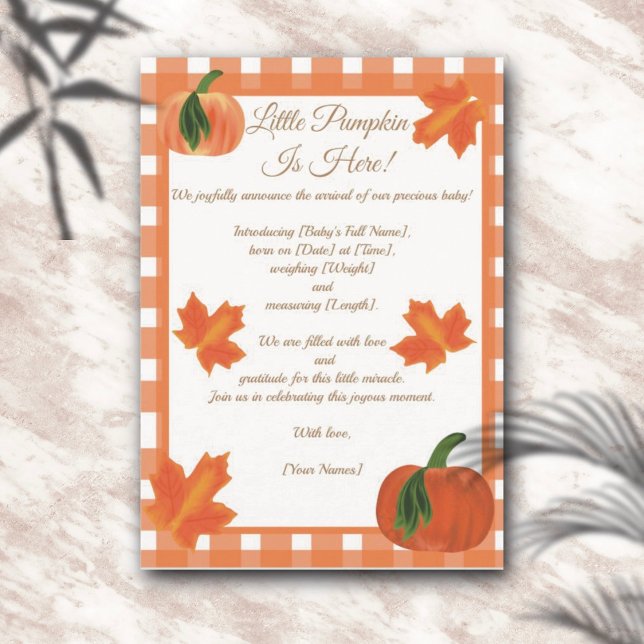 Convite Anunciamento de Nascimento da Bomba de Laranja Gin (Criador carregado)