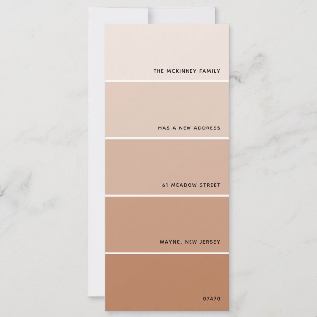 Convite Anunciamento de Novo Endereço da Rust Paint Swatch (Frente)