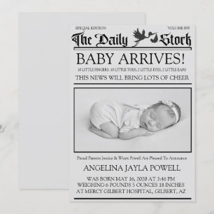 Convite Anunciante de Nascimento da Newsletter do Estilo N