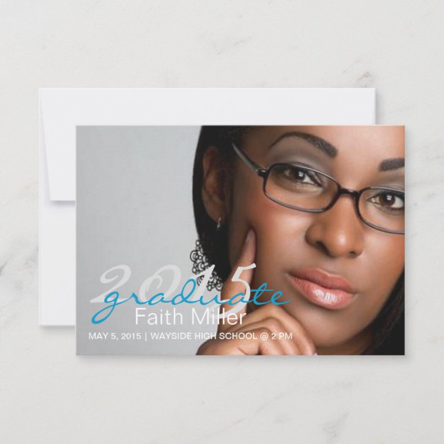 Convite Anúncio/Convite de Graduação| formando|azul (Frente)