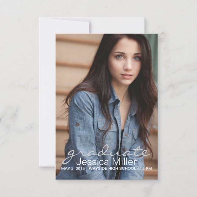 Convite Anúncio/Convite de Graduação| formando p| cinzas (Frente)