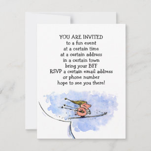 Convite Anúncios da festa natalícia do porco do salto de