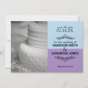 Convite Anúncios de Blue & Lavender Salve a Data
