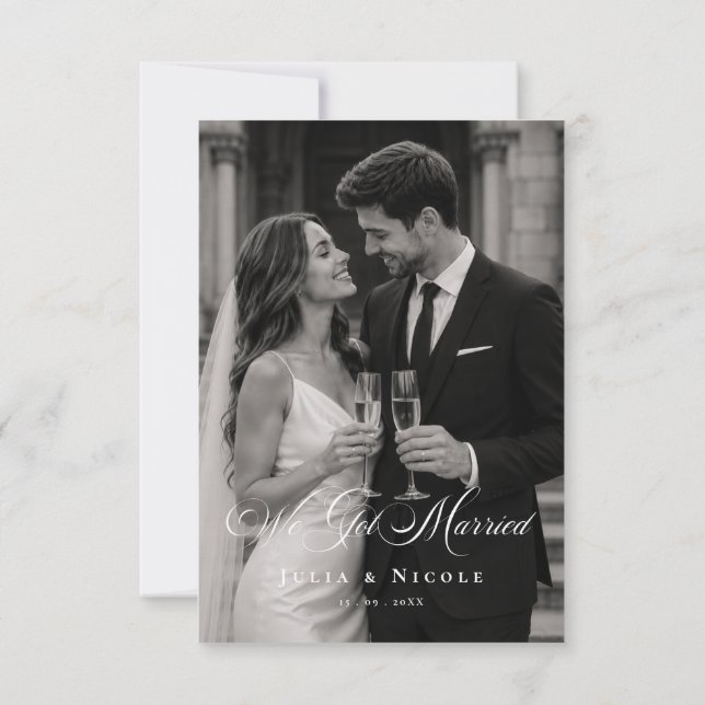 Convite Anúncios de casamento com foto clássica de Nós nos (Verso)