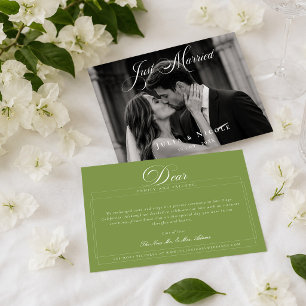 Convite Anúncios de casamento com foto clássica de recém-c