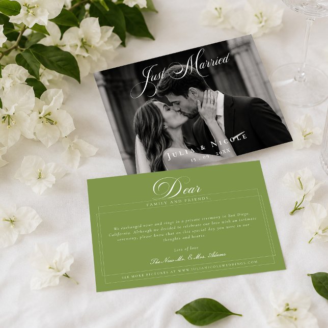 Convite Anúncios de casamento com foto clássica de recém-c (Criador carregado)