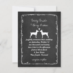 Convite Anúncios de Casamento com Silhuetas de Rat Terrier