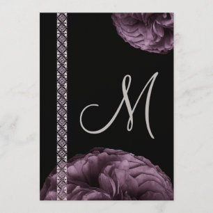 Convite Anúncios de Casamento de Rosas e Locais Roxos