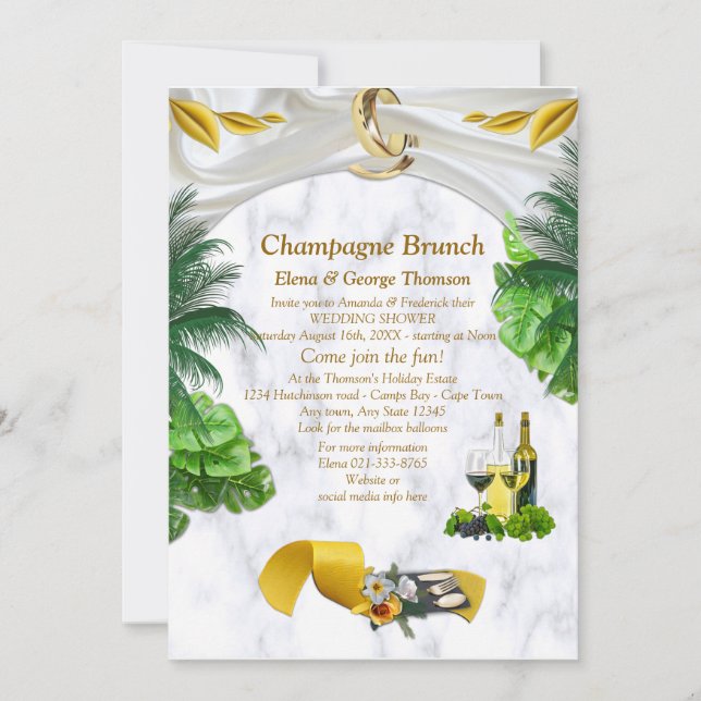 Convite Anúncios de Casamento Tropical Romântico (Frente)