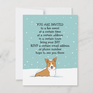 Convite Anúncios de Festa de Férias de Inverno do Corgi
