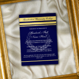 Convite Anúncios de Formandos formais Dourados azuis