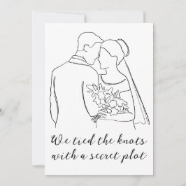 Convite anúncios de fuga de recém-casados modernos