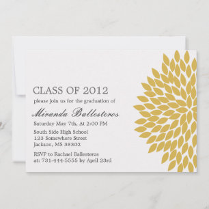 Convite Anúncios de graduação de Design de flores amarelas