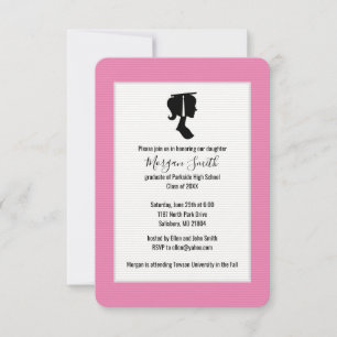 Convite Anúncios de Graduação em Silhouette do formando