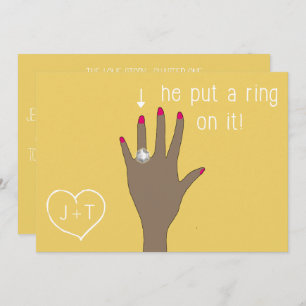 Convite Anúncios de Noivado moderno em branco