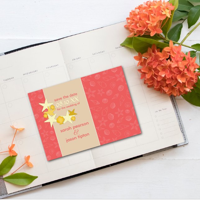 Convite Anúncios de Salve a Data {Tema Casamento na Praia} (Criador carregado)