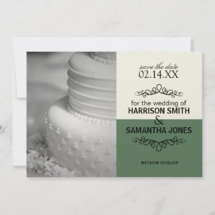 Convite Anúncios de Save the Date de casamento Cream & Gre