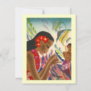 Convite Anúncios de Save The Date Luau de Casamento Tropic