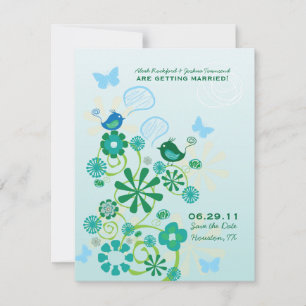 Convite Anúncios de Save the Date para Pássaros da Mesma E