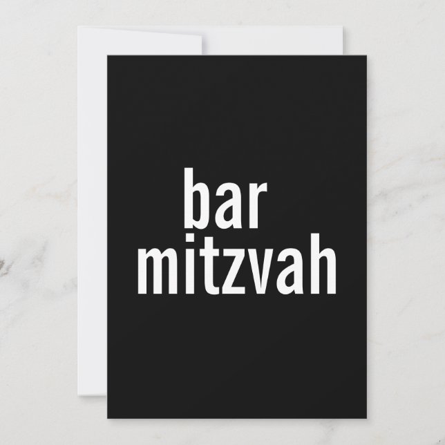 Convite Anúncios do bar ou Bat Mitzvah {Black} (Frente)