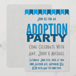 Convite Anúncios modernos azuis da adopção do partido da