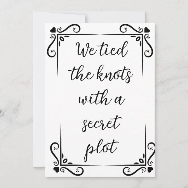 Convite anúncios modernos de elopementos de recém-casados (Frente)