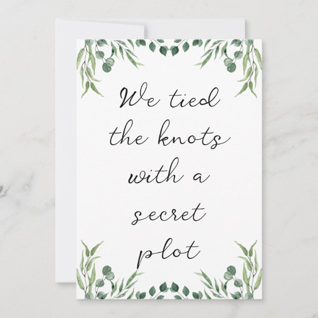 Convite anúncios modernos de elopementos de recém-casados (Frente)