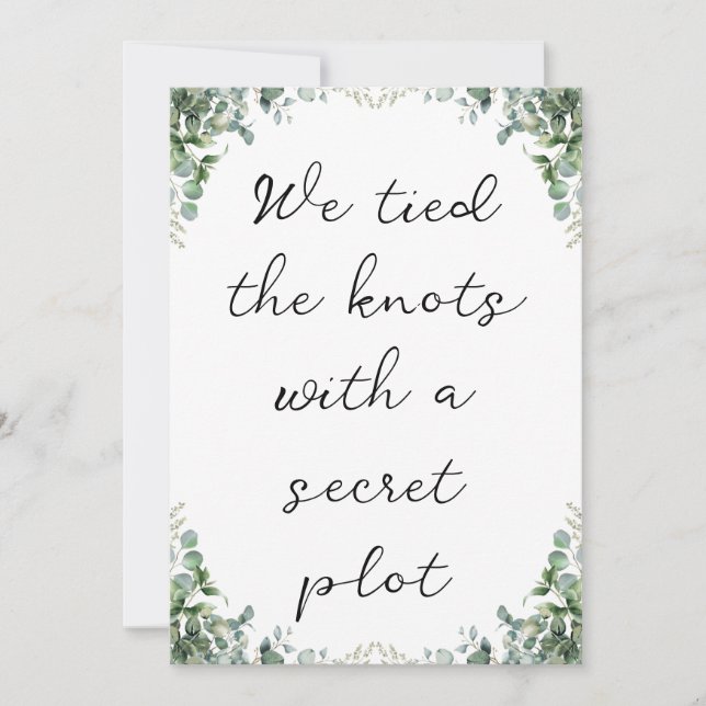 Convite anúncios modernos de elopementos de recém-casados (Frente)