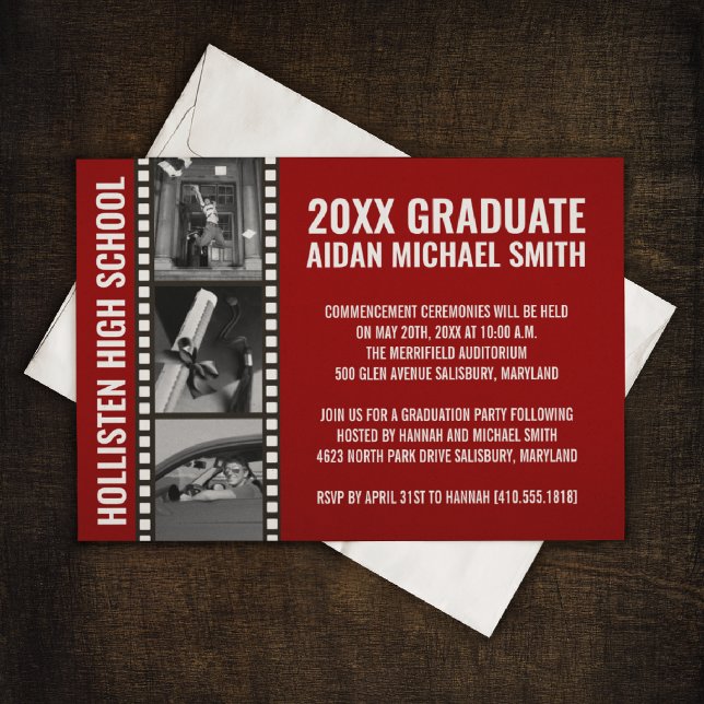 Convite Anúncios personalizados de graduação de fotos [ver (Criador carregado)