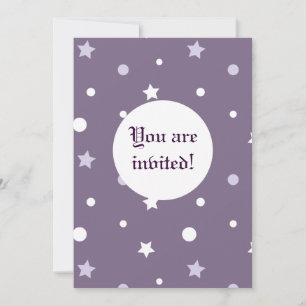 Convite Anúncios Personalizados Estrelas Roxas