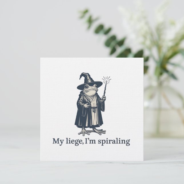 Convite Anxious Frog Wizard Funny ADHD Neurodiversity  (Em pé/Frente)