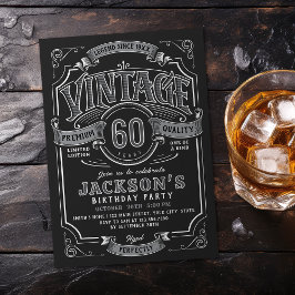 Convite Any Age Black White Vintage Birthday