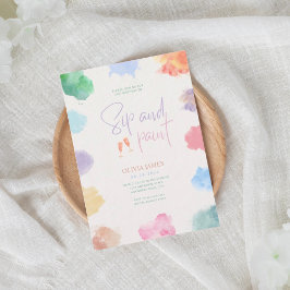 Convite Any age sip and paint birthday 