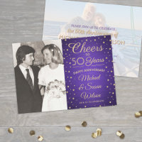 ANY Anniversary 2 Photo Cheers Purple & Gold Party