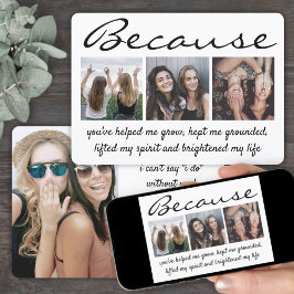 Convite Any Text 4 Photo Maid of Honor Bridesmaid Proposal