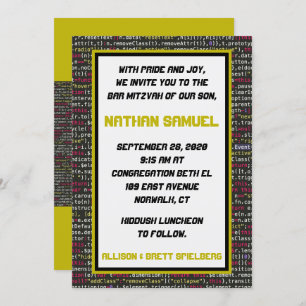 Convite ao Bar do Coder Party Mitzvah