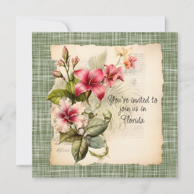 Convite Ao casamento no inverno Na Flórida (Frente)