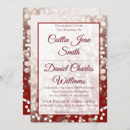 Convite ao casamento outono - Champanhe e Vermelho