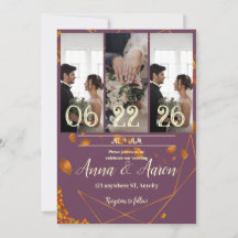 Convite ao casamento outono com Fotografias | Amei
