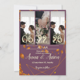 Convite ao casamento outono com Fotografias | Amei