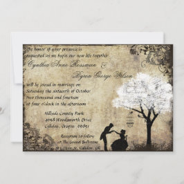 Convite ao Casamento vintage da Proposta em Branco