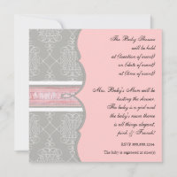 Convite ao chá de fraldas - Anel Damask Arco Franc