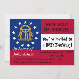 Convite ao Chá de fraldas com Bandeira da Geórgi