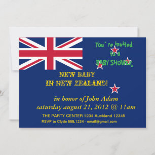 Convite ao chá de fraldas com Bandeira da Nova Zel