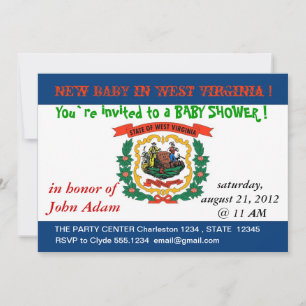 Convite ao Chá de fraldas com Bandeira da Virgín