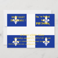 Convite ao chá de fraldas com Bandeira do Quebec