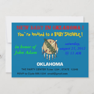 Convite ao Chá de fraldas com Flag de Oklahoma