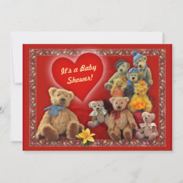 Convite ao chá de fraldas com Ursos de Teddy