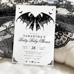 Convite ao Chá de fraldas de Halloween Preto e Bra