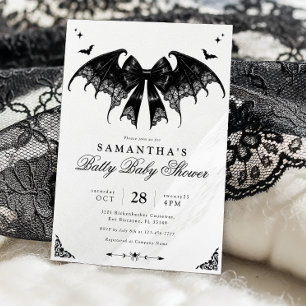 Convite ao Chá de fraldas de Halloween Preto e Bra